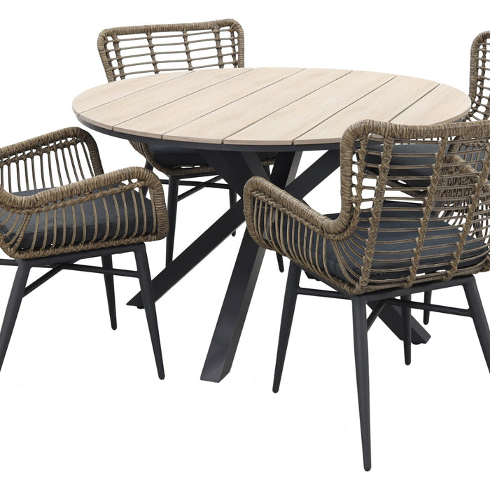 Jasmine natural | GI Edison 122 cm. - ronde tuinset