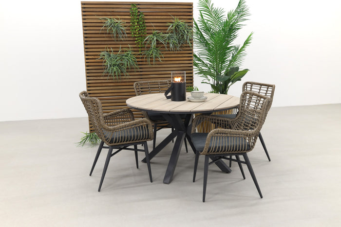 Jasmine natural | GI Edison 122 cm. - ronde tuinset