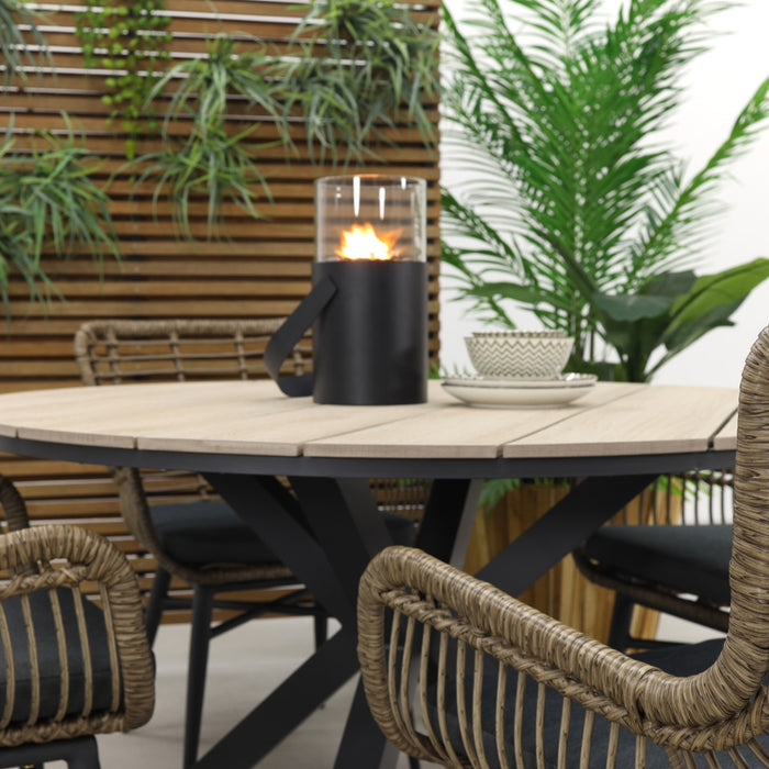 Jasmine natural | GI Edison 122 cm. - ronde tuinset