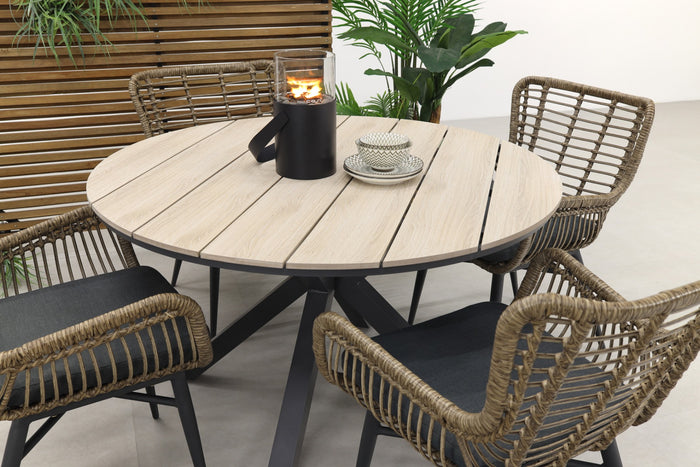 Jasmine natural | GI Edison 122 cm. - ronde tuinset