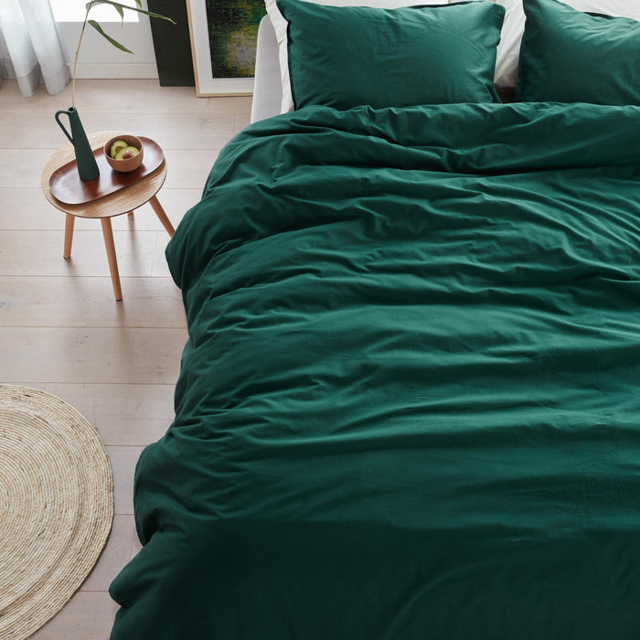Beddinghouse Organic Basic Dekbedovertrek 200 x 200/220 cm - Donkergroen
