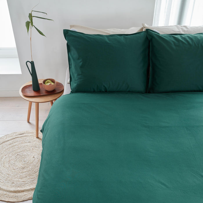 Beddinghouse Organic Basic Dekbedovertrek 200 x 200/220 cm - Donkergroen