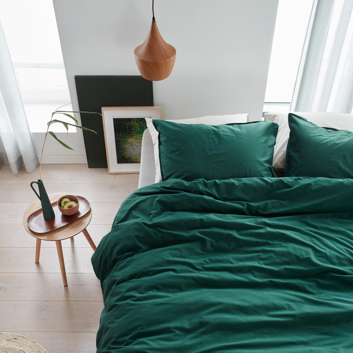 Beddinghouse Organic Basic Dekbedovertrek 240 x 200/220 cm - Donkergroen
