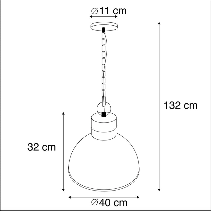 QAZQA Hanglamp Pointer - Koper - Industrieel - H 1320mm