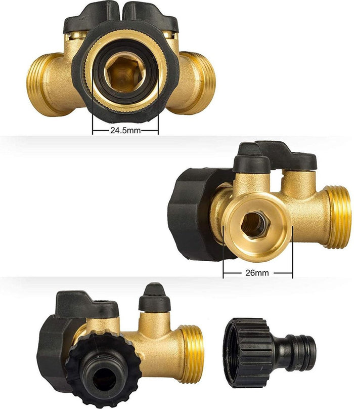 Sens Design Waterverdeler 2-weg – Messing – Past op Europese kranen