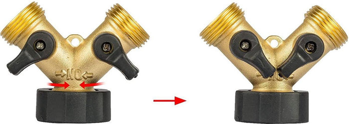 Sens Design Waterverdeler 2-weg – Messing – Past op Europese kranen