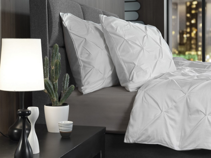 Yellow Dekbedovertrek Katoen Satijn Nova - white