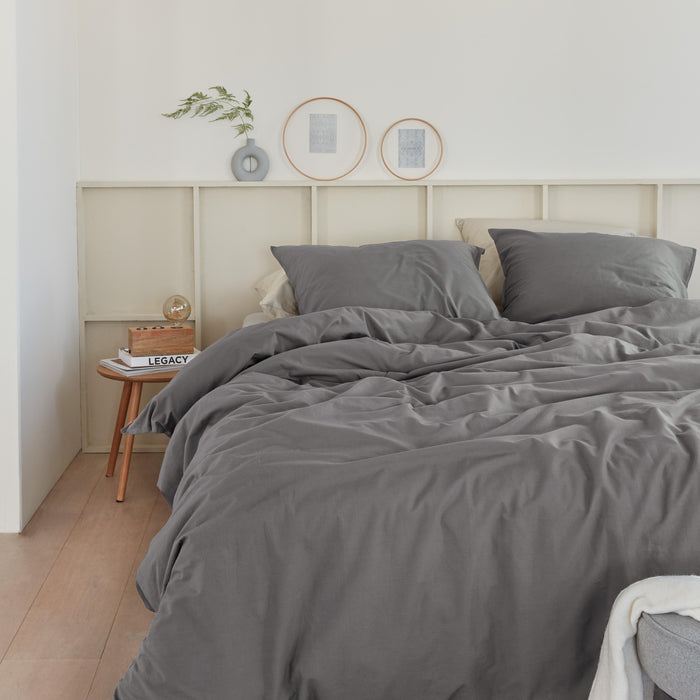 Beddinghouse Organic Basic Dekbedovertrek 200 x 200/220 cm - Grijs