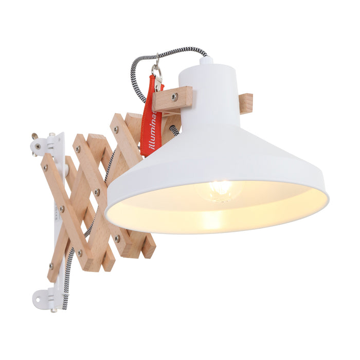 Anne Lighting - wandlamp - Woody - naturel - hout metaal - schaarlamp - E27 - 7900BE
