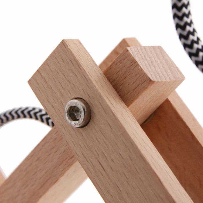 Anne Lighting - wandlamp - Woody - naturel - hout metaal - schaarlamp - E27 - 7900BE