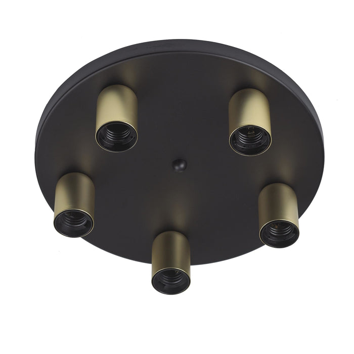 Ylumen Plafondlamp Basiq 5 lichts Ø 30 cm excl. E27 zwart goud