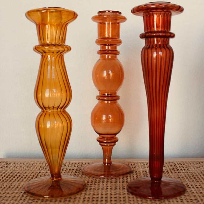 À la Classic Glazen Kandelaar - Terra