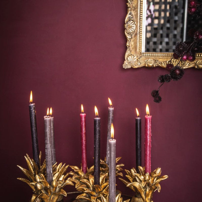 PTMD Kenny Ronde Kandelaar Palm - H15 x Ø15 cm - Poly - Goud