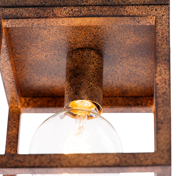 QAZQA Industriële plafondlamp roestbruin - Cage