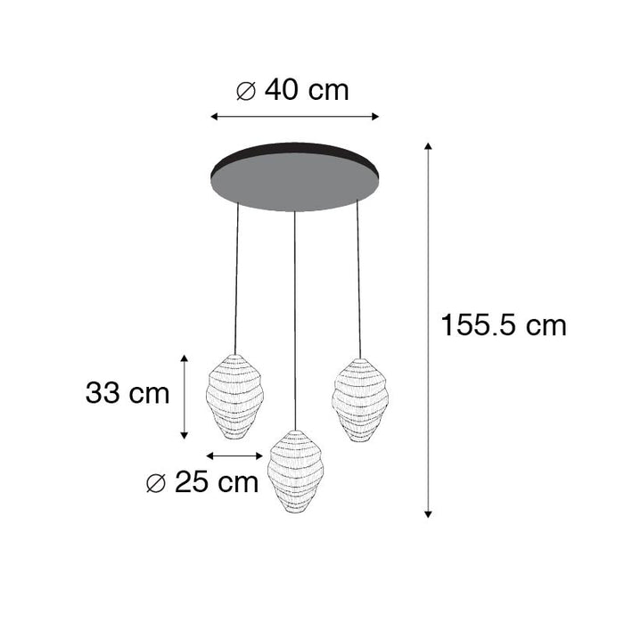 QAZQA Hanglamp vadi - Zwart - Oosters - D 400mm