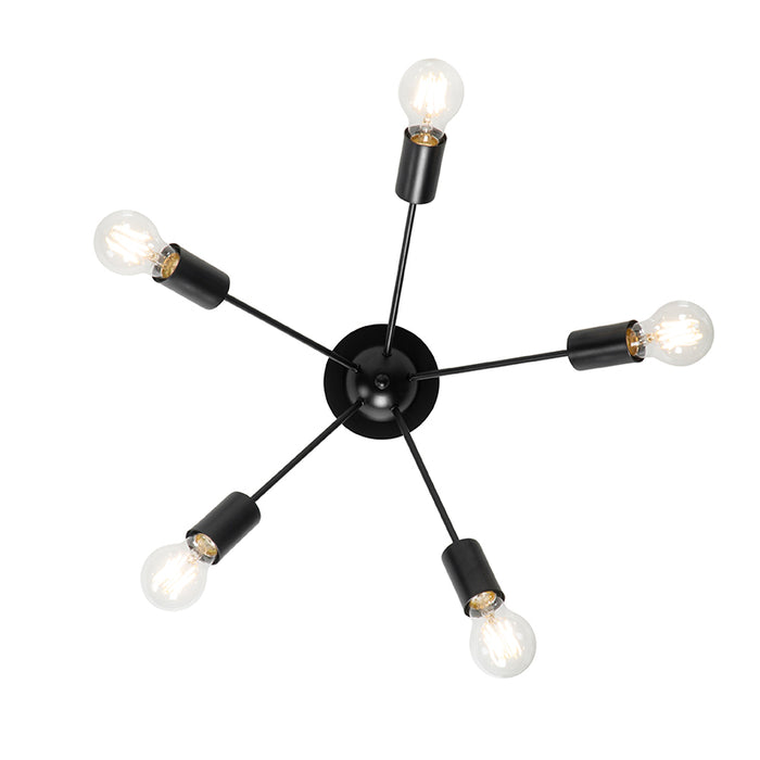 QAZQA Plafondlamp facil - Zwart - Art Deco - D 48cm