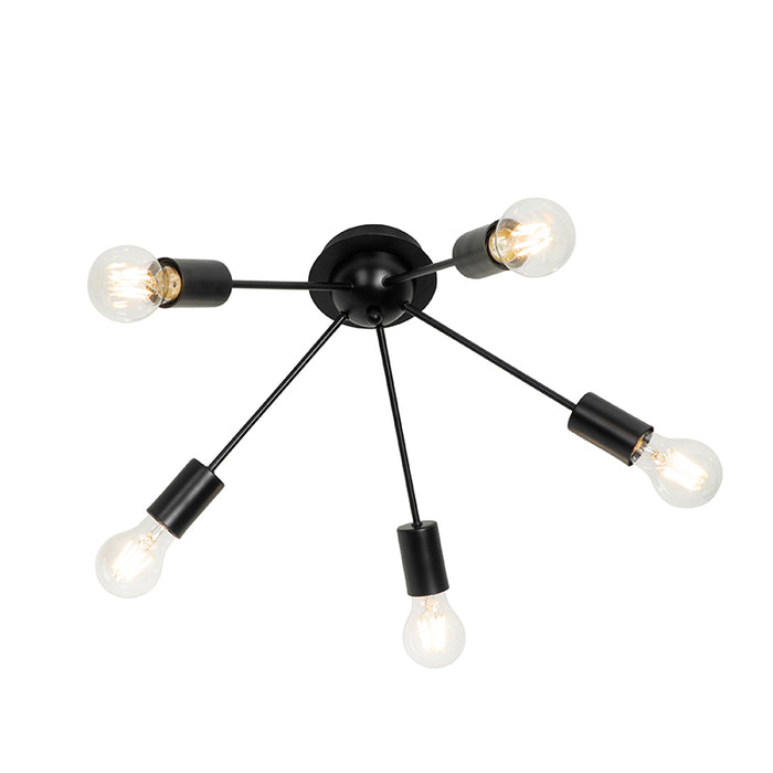 QAZQA Plafondlamp facil - Zwart - Art Deco - D 48cm