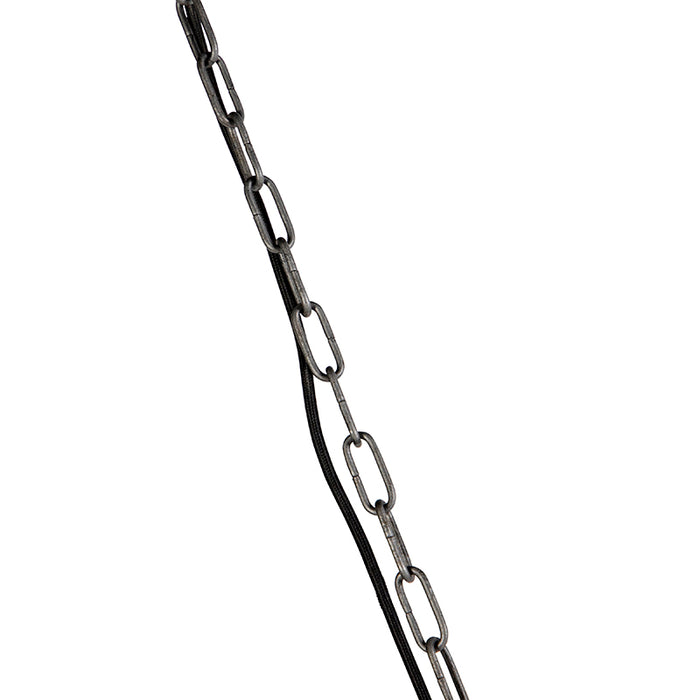 QAZQA Industriële hanglamp donkergrijs met mango hout 2-lichts -