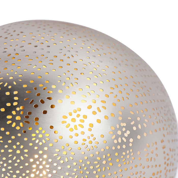 QAZQA Oosterse plafondlamp staal met lichteffect - Sinbad