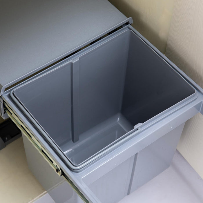 Homra Slide Inbouw Prullenbak - 2 vakken - 30L - Grijs