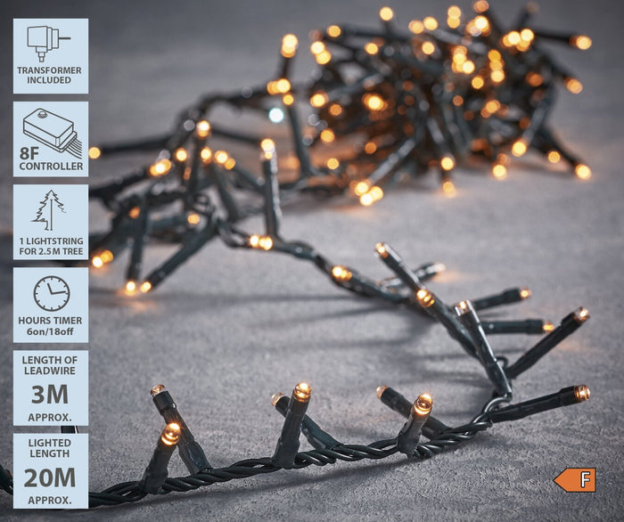 Luca Lighting Kerstboomverlichting - 1000 LED - L2000 cm - Warm Wit