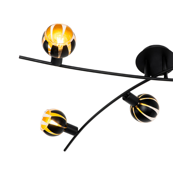 QAZQA Plafondlamp melone - Zwart - Modern - L 1010mm