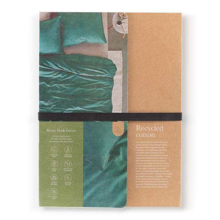Beddinghouse Reuse Dekbedovertrek 240 x 200/220 cm - Donkergroen