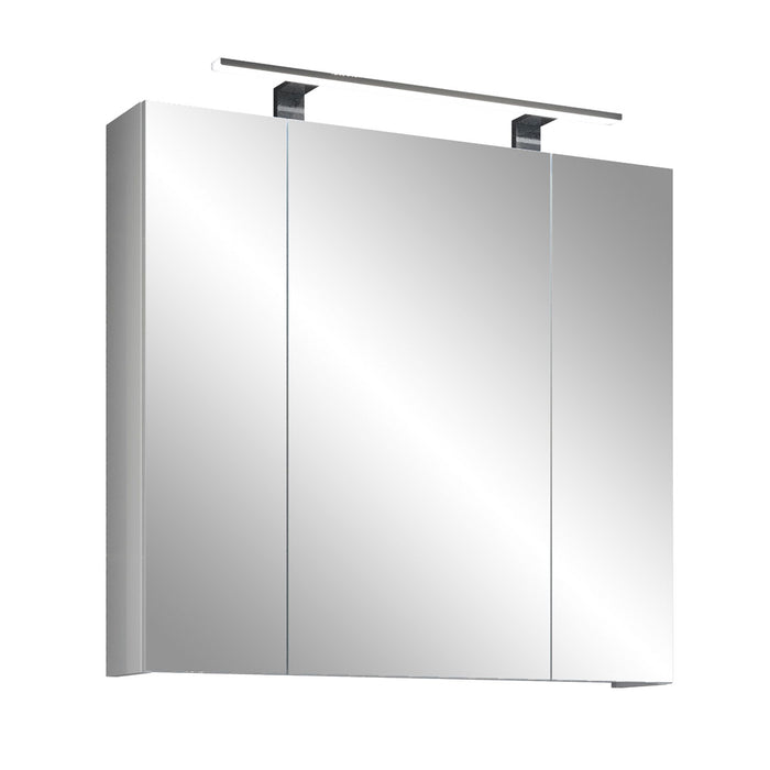 Hioshop Devon spiegelkast 3 deuren wit, spiegelglas.