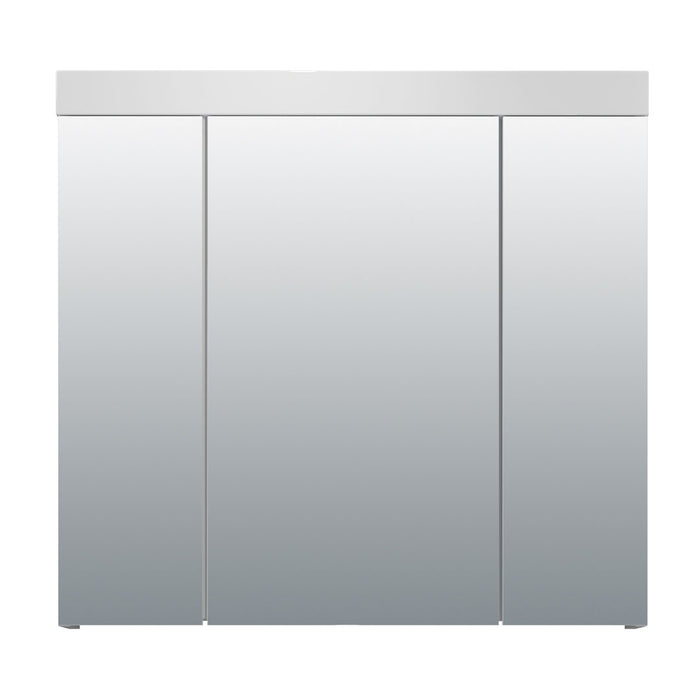 Hioshop Devon spiegelkast 3 deuren wit, spiegelglas.