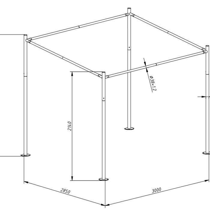 SORARA® Milano paviljoen 285 x 300 cm Grijs