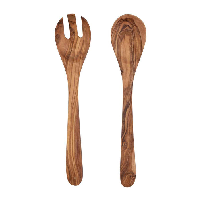 Bowls and Dishes Pure Olive Wood Saladebestek 3-tand 2-delig