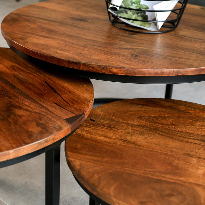 Dimehouse Industriële salontafel set van 3 Cedric