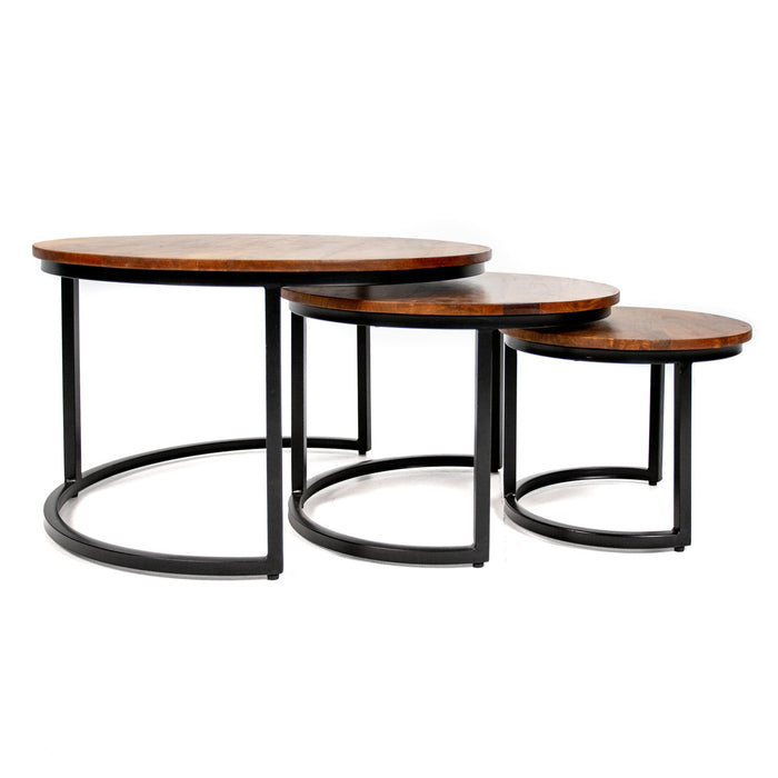 Dimehouse Industriële salontafel set van 3 Cedric