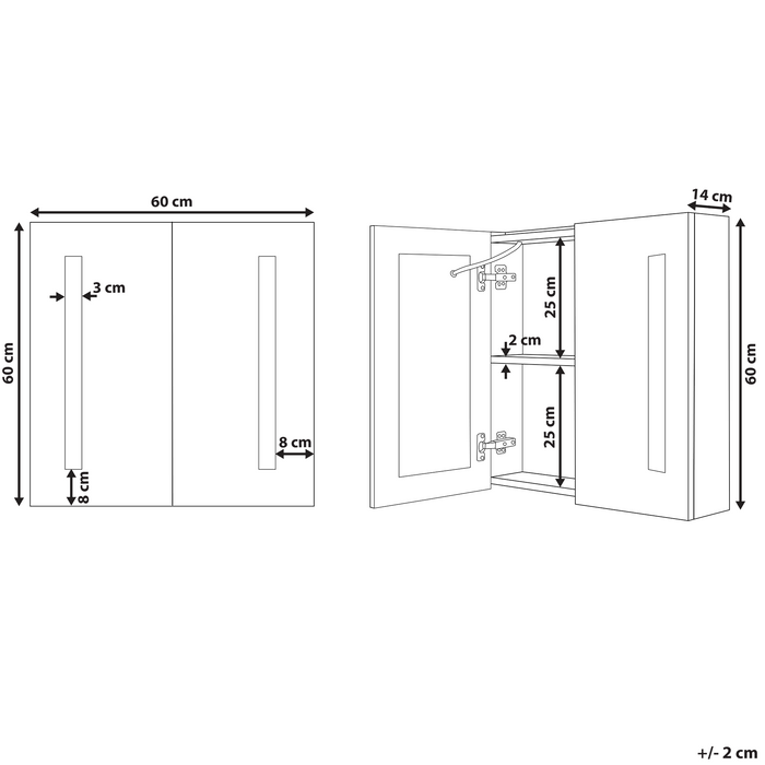 Beliani - CHABUNCO - Badkamermeubel - Wit - Multiplex