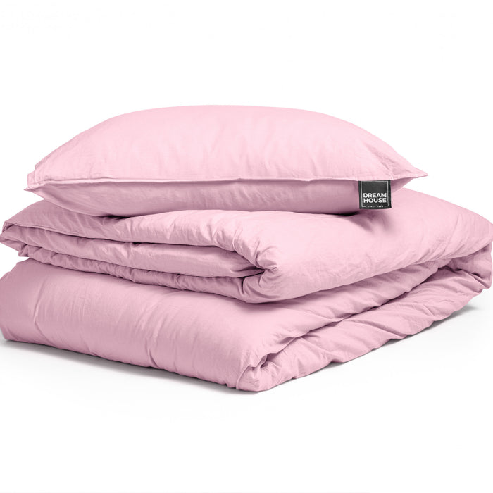 Dekbedovertrek Stone Washed - 100% Natuurlijk - Roze - 140x220cm