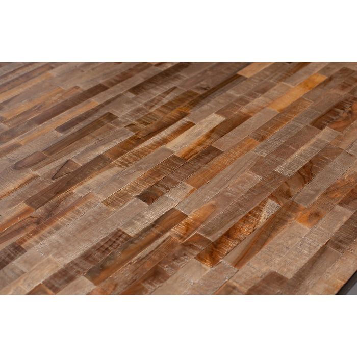 WOOOD Tablo Tafelblad - Teak|metaal - Naturel - 2,4x200x90