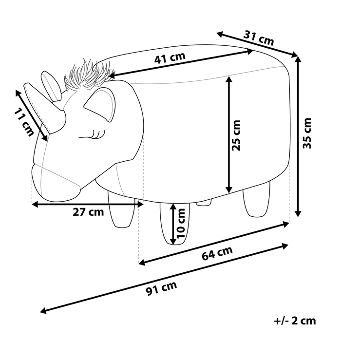 Beliani - UNICORN - Hocker - Wit - Polyester