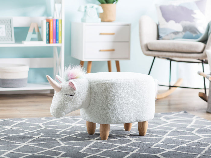 Beliani - UNICORN - Hocker - Wit - Polyester