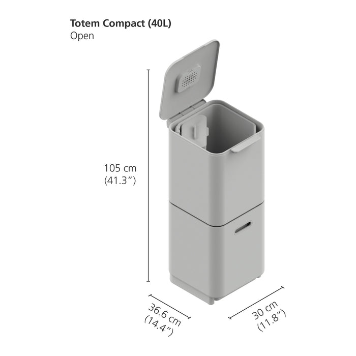 Joseph Joseph Intelligent Waste Afvalemmer Totem Compact 40 Liter (2x20 Liter)
