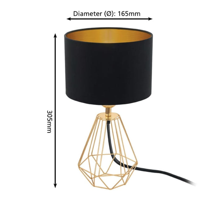 EGLO Tafellamp Carlton 2 goudkleurig