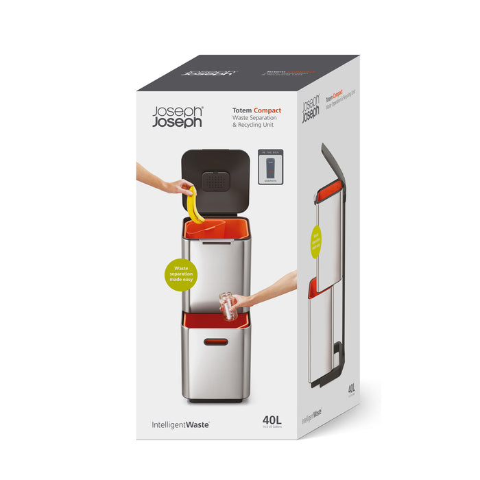 Joseph Joseph Intelligent Waste Afvalemmer Totem Compact 40 Liter (2x20 Liter)