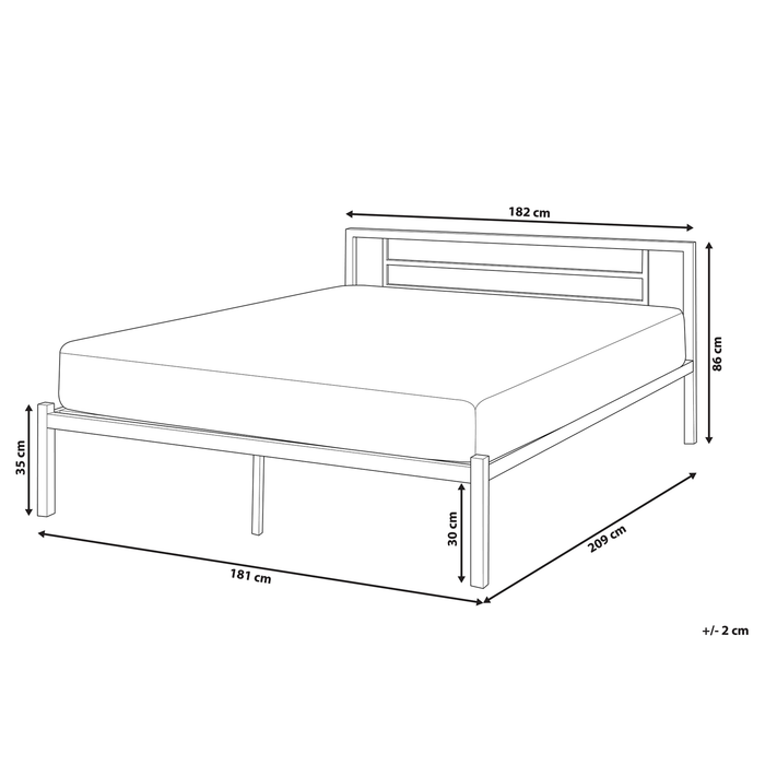 Beliani - CUSSET - Tweepersoonsbed - Zwart - 180 x 200 cm - Metaal