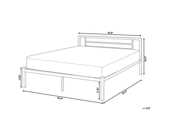 Beliani - CUSSET - Tweepersoonsbed - Zwart - 160 x 200 cm - Metaal