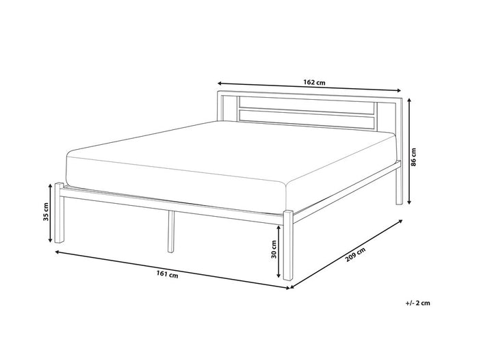 Beliani - CUSSET - Tweepersoonsbed - Zwart - 160 x 200 cm - Metaal