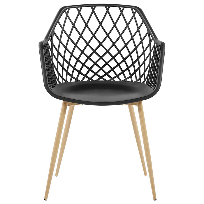 Beliani - NASHUA - Eetkamerstoel - Zwart - Synthetisch materiaal