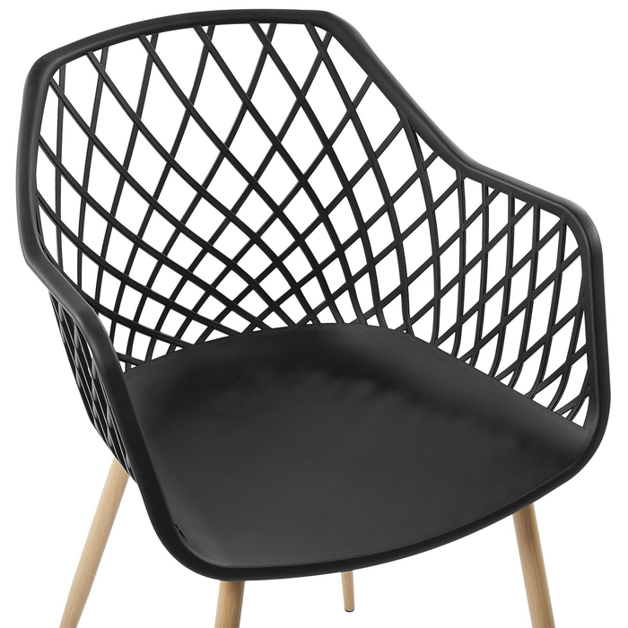 Beliani - NASHUA - Eetkamerstoel - Zwart - Synthetisch materiaal