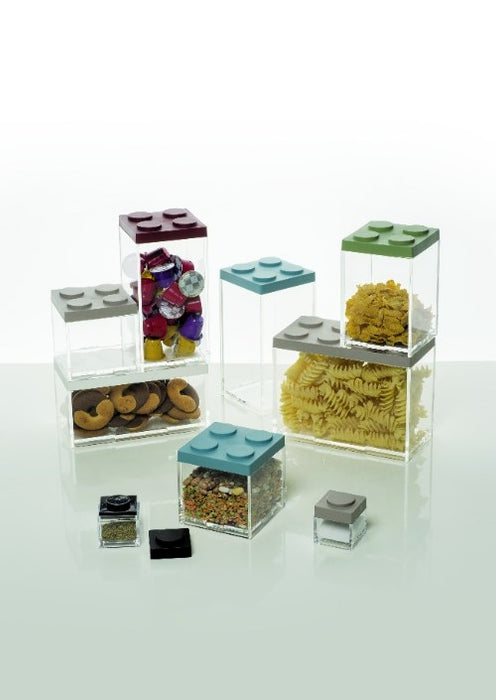 Omada - Stapelbare, Brickstore bewaarcontainer hoog, 1,5L, Zwart - Kun