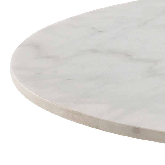 by fonQ Marble Eettafel Marmer - Ø 105 cm - Wit/Zwart