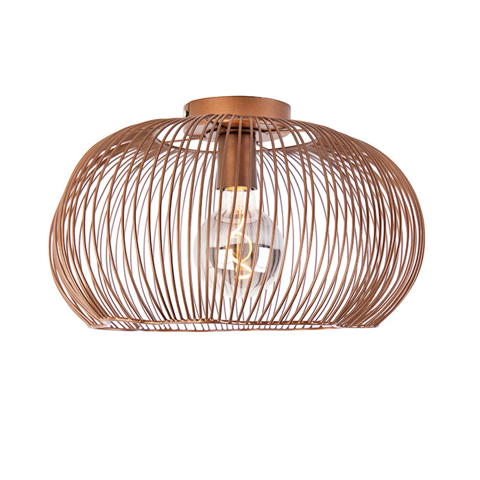 QAZQA Industriële plafondlamp koper 40 cm - Finn