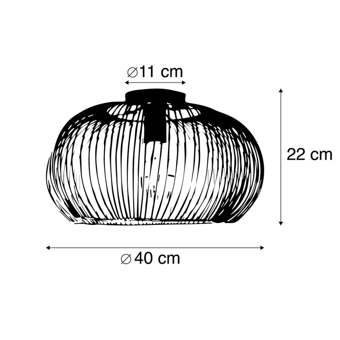 QAZQA Industriële plafondlamp koper 40 cm - Finn